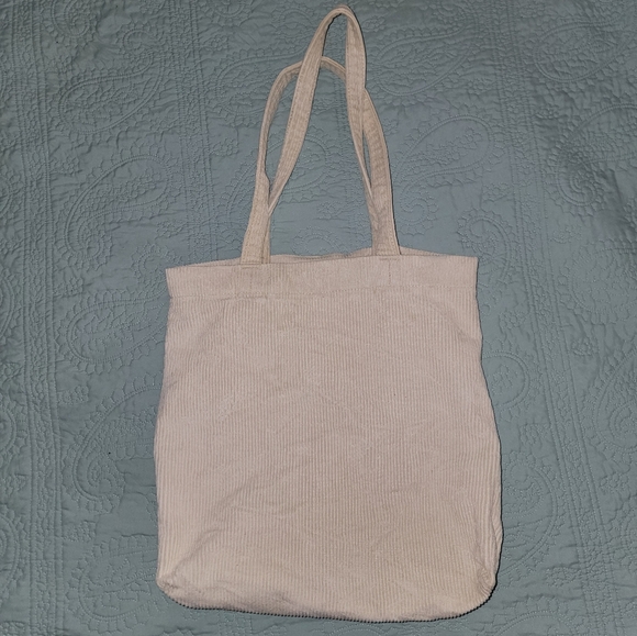 Urban Outfitters Corduroy Cream Tote Bag - Picture 2 of 8